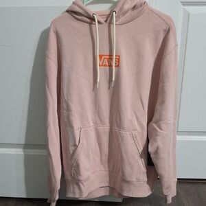Vans Light Pink Hoodie with Orange Logo